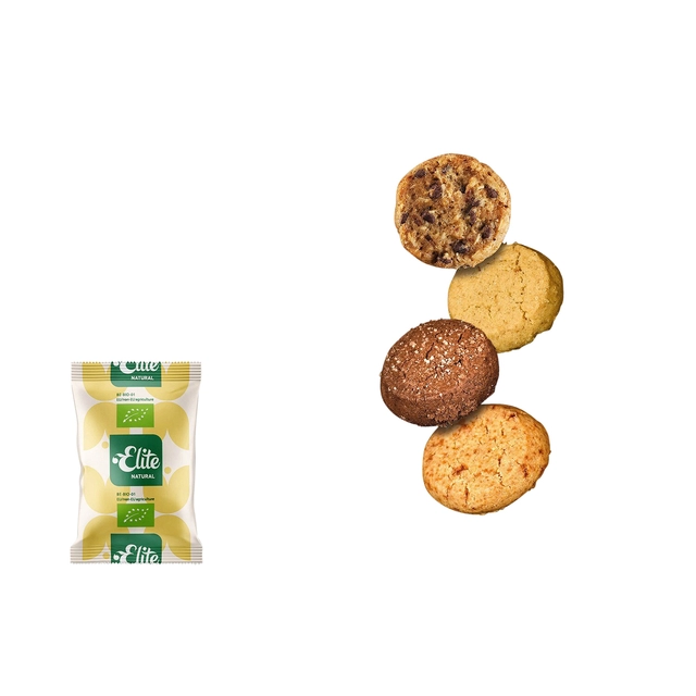 Een Koekjes Elite Natural biologische biscuitmix 120 stuks koop je bij VHK Kantoorartikelen