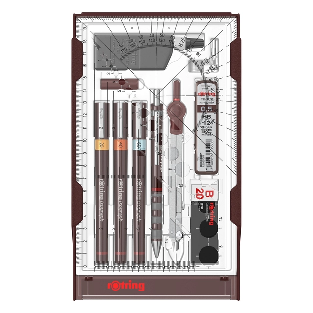 Een Tekenset rOtring Isograph 7-delig koop je bij VHK Kantoorartikelen