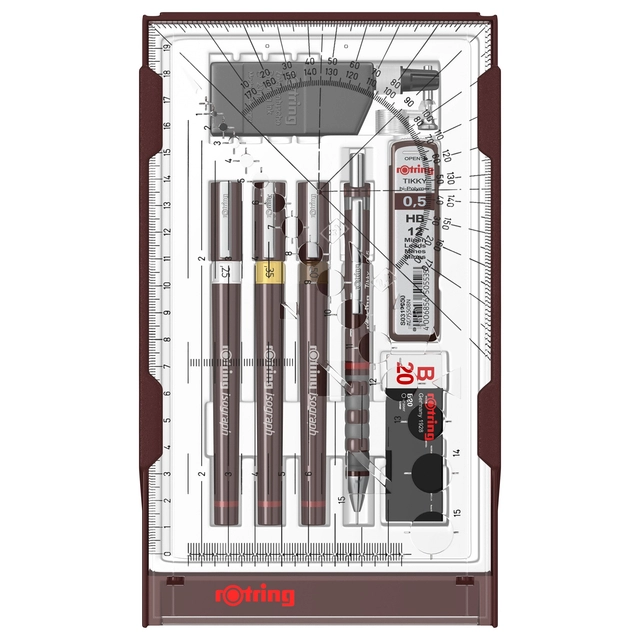 Een Tekenset rOtring Isograph college 0.25mm, 0.35mm en 0.5mm set à 3 stuks koop je bij VHK Kantoorartikelen