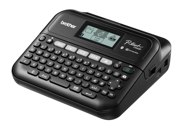 Een Labelprinter Brother P-touch TZe PT-D460BT desktop qwerty 18mm zwart in koffer koop je bij Hoekmankantoorartikelen.nl