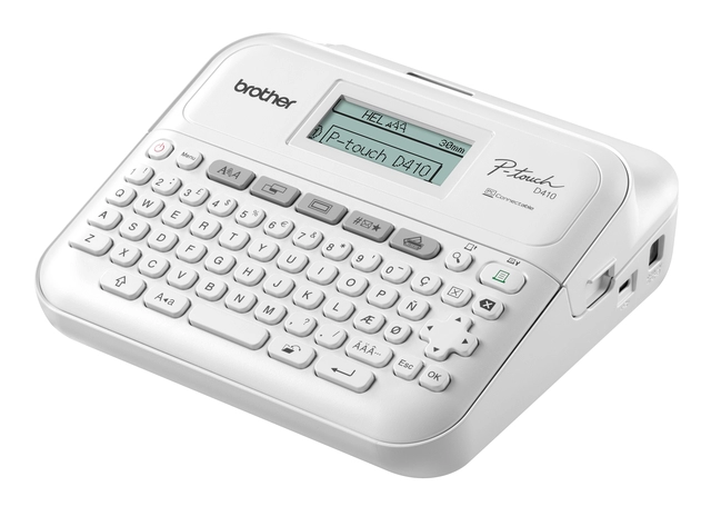 Een Labelprinter Brother P-touch TZe PT-D410 desktop qwerty 18mm wit in koffer koop je bij Hoekmankantoorartikelen.nl