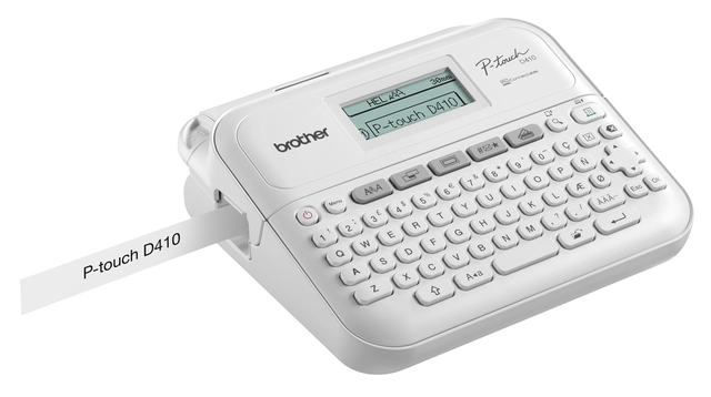 Een Labelprinter Brother P-touch TZe PT-D410 desktop qwerty 18mm wit in koffer koop je bij Hoekmankantoorartikelen.nl