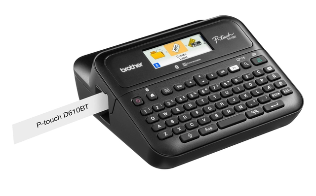 Een Labelprinter Brother P-touch TZe PT-D610BT desktop qwerty 24mm zwart in koffer koop je bij Hoekmankantoorartikelen.nl