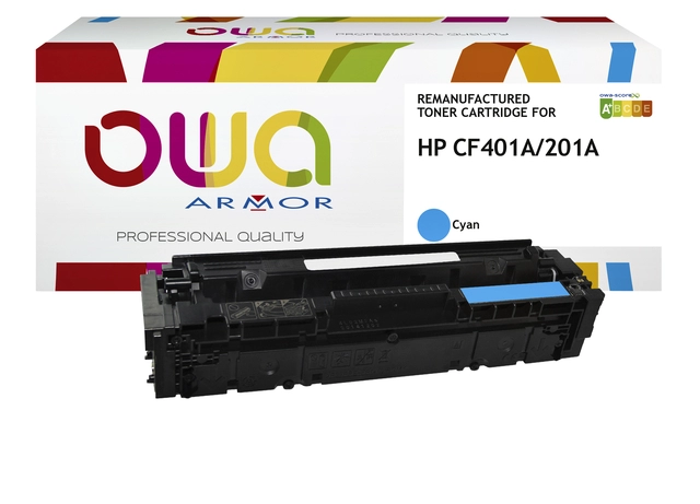 Een Tonercartridge OWA alternatief tbv HP CF401A blauw koop je bij VHK Kantoorartikelen