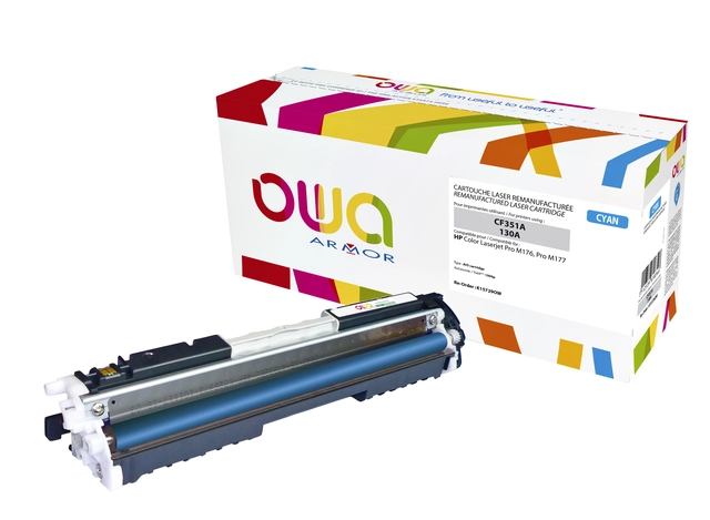 Een Tonercartridge OWA alternatief tbv HP CF351A blauw koop je bij VHK Kantoorartikelen