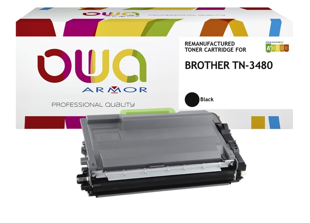 Een Toner OWA alternatief tbv Brother TN-3480BK zwart koop je bij VHK Kantoorartikelen