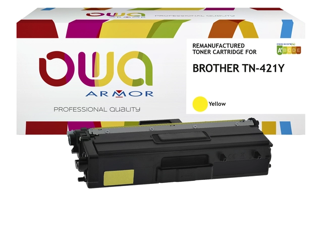 Een Toner OWA alternatief tbv Brother TN-421Y geel koop je bij VHK Kantoorartikelen