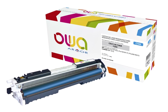 Een Tonercartridge OWA alternatief tbv HP CE311A blauw koop je bij VHK Kantoorartikelen