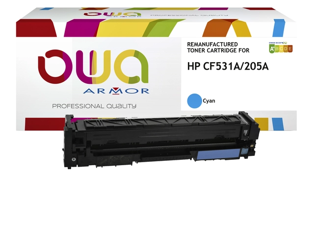 Een Tonercartridge OWA alternatief tbv HP CF531A blauw koop je bij VHK Kantoorartikelen