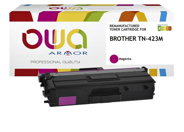 Een Toner OWA alternatief tbv Brother TN-423M rood koop je bij Hoekmankantoorartikelen.nl