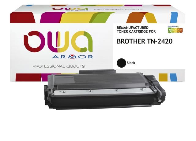 Een Toner OWA alternatief tbv Brother TN-2420BK zwart koop je bij Hoekmankantoorartikelen.nl