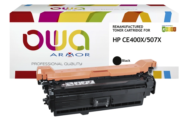 Een Tonercartridge OWA alternatief tbv HP CE400X zwart koop je bij VHK Kantoorartikelen