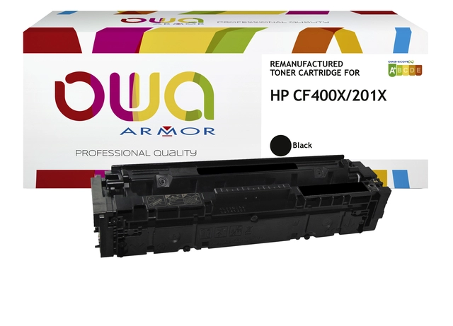 Een Tonercartridge OWA alternatief tbv HP CF400X zwart koop je bij VHK Kantoorartikelen