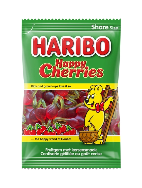 Een Snoep Haribo Kersen zak 250gr koop je bij VHK Kantoorartikelen