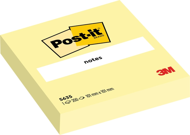 Een Memoblok 3M Post-it 563 101x101mm geel 200 vel koop je bij Hoekmankantoorartikelen.nl