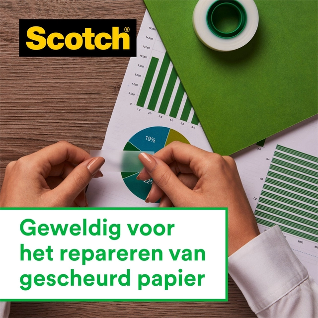 Een Plakband Scotch Magic 810 19mmx10m onzichtbaar koop je bij VHK Kantoorartikelen