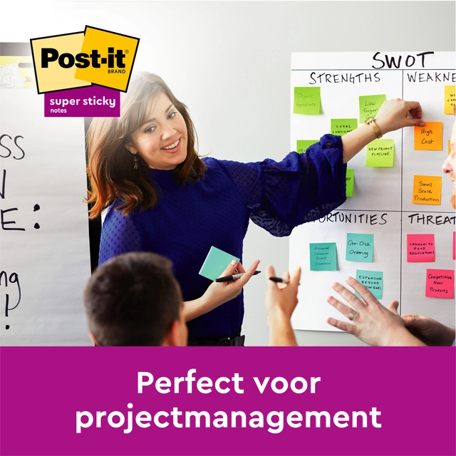 Een Memoblok 3M Post-it Z-Note R330 Super Sticky 76x76mm assorti kleur 20 + 4 gratis koop je bij VHK Kantoorartikelen