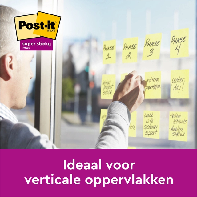 Een Memoblok 3M Post-it 622 Super Sticky 47.6x47.6mm geel 21 + 3 gratis koop je bij VHK Kantoorartikelen