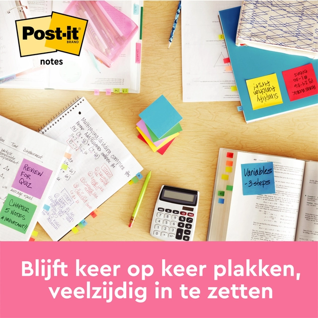 Een Memoblok 3M Post-it 654 76x76mm Energetic Colours 6 stuks koop je bij Hoekmankantoorartikelen.nl