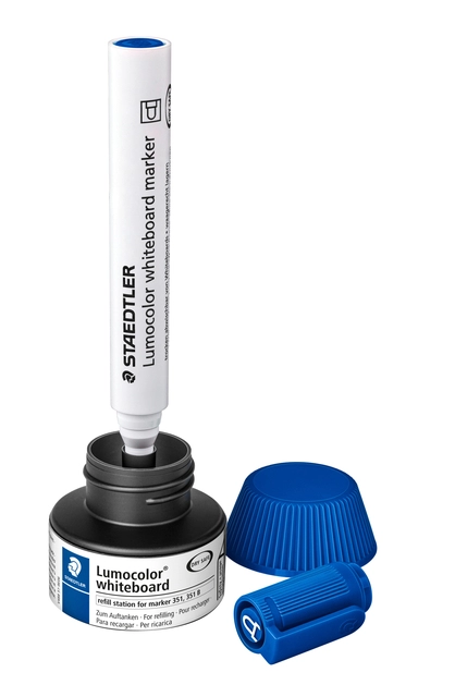 Een Viltstiftvulling Staedtler Lumocolor whiteboard 20ml blauw koop je bij VHK Kantoorartikelen