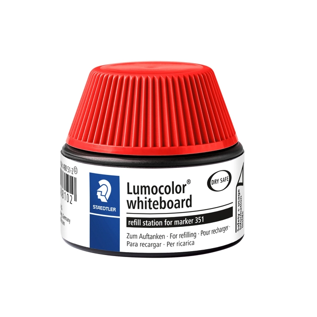 Een Viltstiftvulling Staedtler Lumocolor whiteboard 30ml rood koop je bij VHK Kantoorartikelen