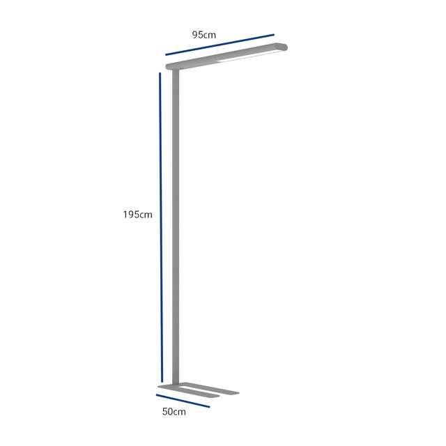 Een Vloerlamp MAUL Jet LED dimbaar hg 195 cm zilver koop je bij VHK Kantoorartikelen