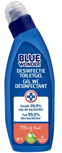 Een Toiletreinger Blue Wonder Desinfectie gel 750ml koop je bij VHK Kantoorartikelen