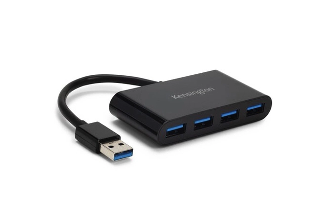 Een Hub Kensington USB 4-poorts USB 3.0 koop je bij VHK Kantoorartikelen