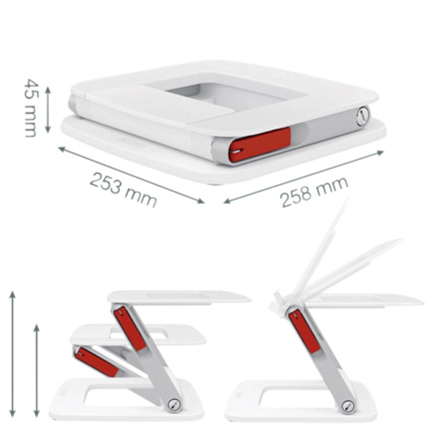 Een Laptopstandaard Leitz Ergo verstelbare multihoek wit koop je bij Hoekmankantoorartikelen.nl