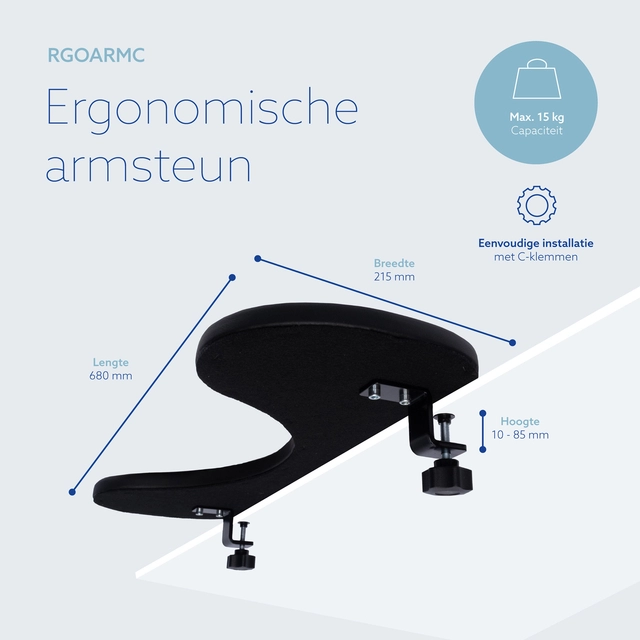 Een Armsteun R-Go Ergonomisch Zwart koop je bij Hoekmankantoorartikelen.nl