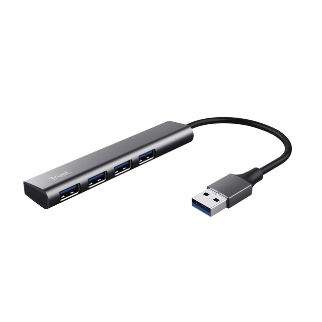 Een Hub Trust Halyx 4-port USB-A zilver koop je bij VHK Kantoorartikelen