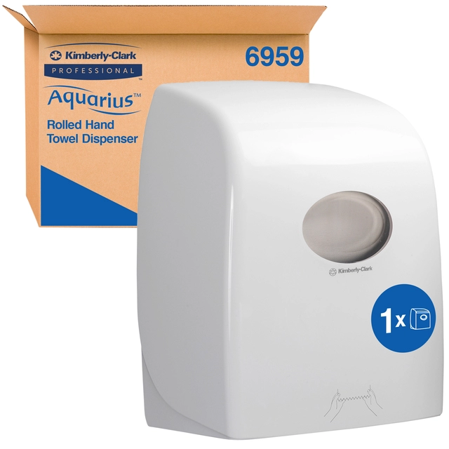 Een Handdoekroldispenser Aquarius wit 6959 koop je bij VHK Kantoorartikelen