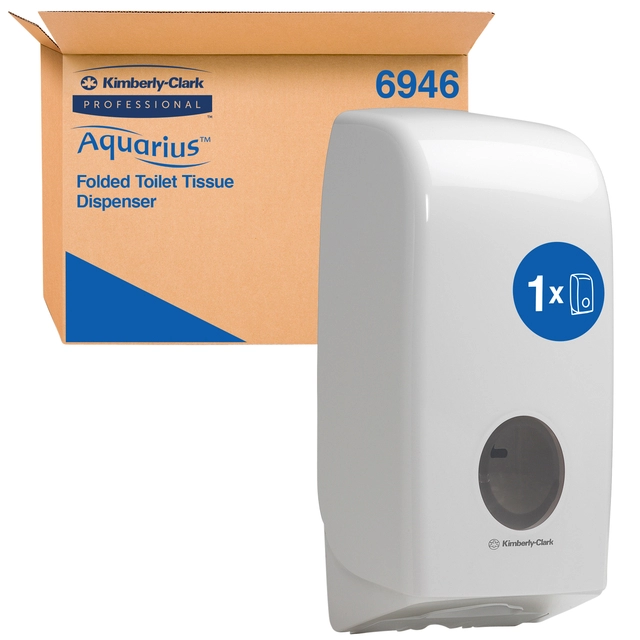 Een Toiletpapierdispenser Aquarius gevouwen tissue wit 6946 koop je bij VHK Kantoorartikelen