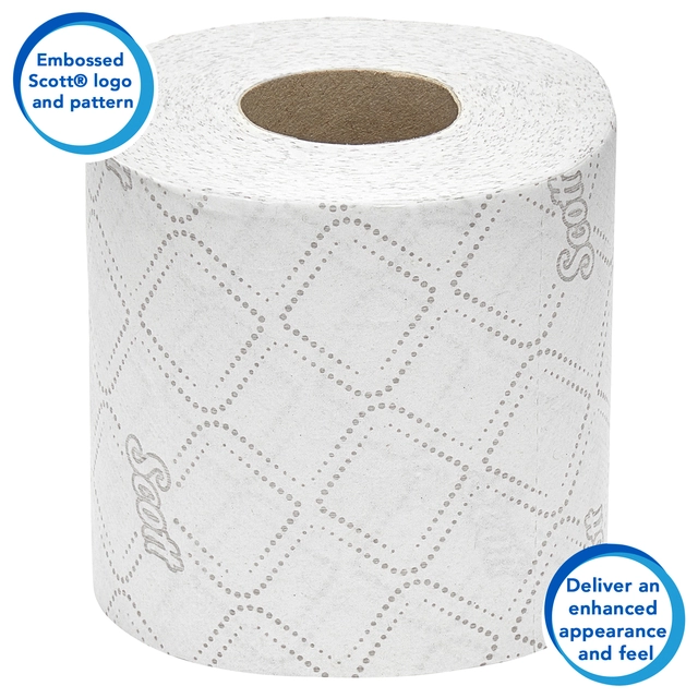 Een Toiletpapier Scott Essential 2-laags 350 vel wit 8519 koop je bij VHK Kantoorartikelen