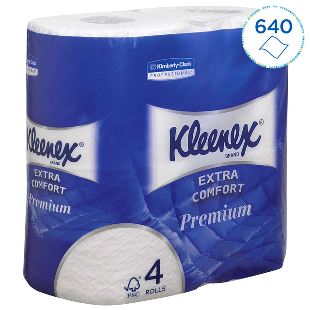 Een Toiletpapier Kleenex 4-laags 160vel wit 8484 koop je bij VHK Kantoorartikelen