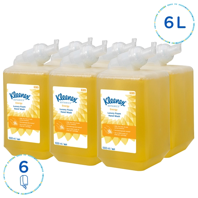 Een Handzeep Kleenex Botanics foam geel 1000ml 6385 koop je bij Hoekmankantoorartikelen.nl