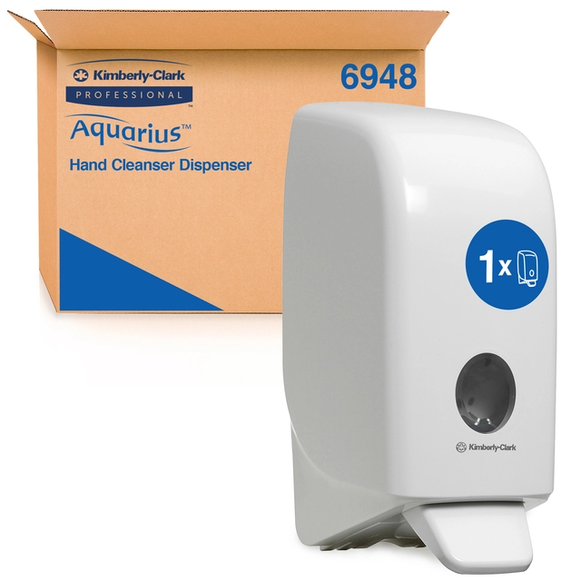 Een Handzeepdispenser Aquarius 1 liter wit 6948 koop je bij VHK Kantoorartikelen