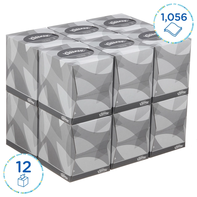 Een Facial tissues Kleenex 2-laags kubus 12x88stuks wit 8834 koop je bij VHK Kantoorartikelen