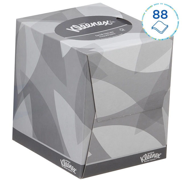 Een Facial tissues Kleenex 2-laags kubus 12x88stuks wit 8834 koop je bij VHK Kantoorartikelen