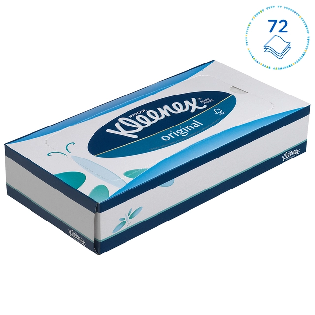 Een Facial tissues Kleenex 3-laags standaard 12x72stuks wit 8824 koop je bij VHK Kantoorartikelen