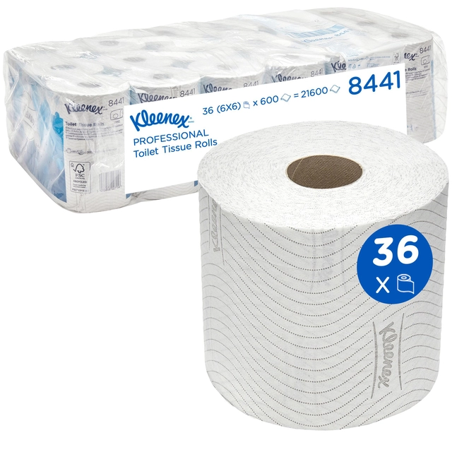 Een Toiletpapier Kleenex 2-laags 600vel wit 8441 koop je bij VHK Kantoorartikelen