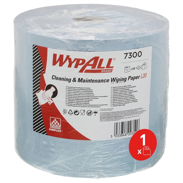 Een Poetsrol WypAll L20 2-laags 23,5x190m 500 vel blauw 7300 koop je bij Hoekmankantoorartikelen.nl