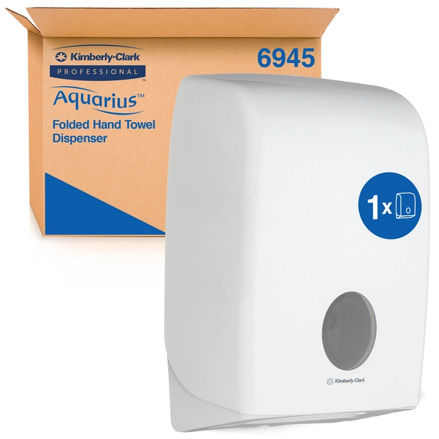 Een Handdoekdispenser Aquarius voor i-vouw wit 6945 koop je bij VHK Kantoorartikelen