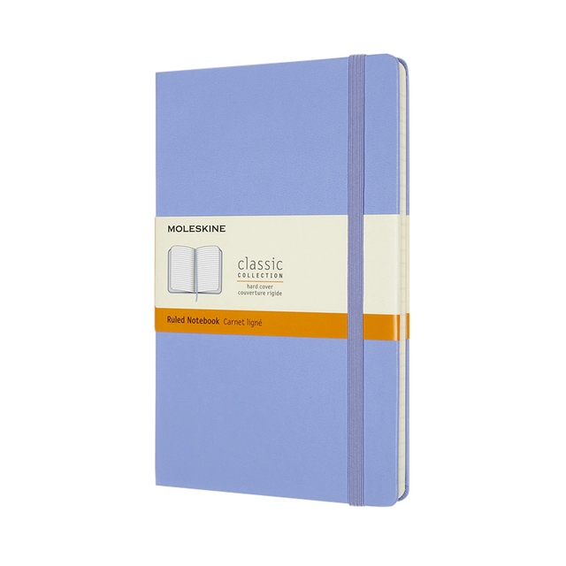 Een Notitieboek Moleskine large 130x210mm lijn hard cover hydrangea blue koop je bij VHK Kantoorartikelen