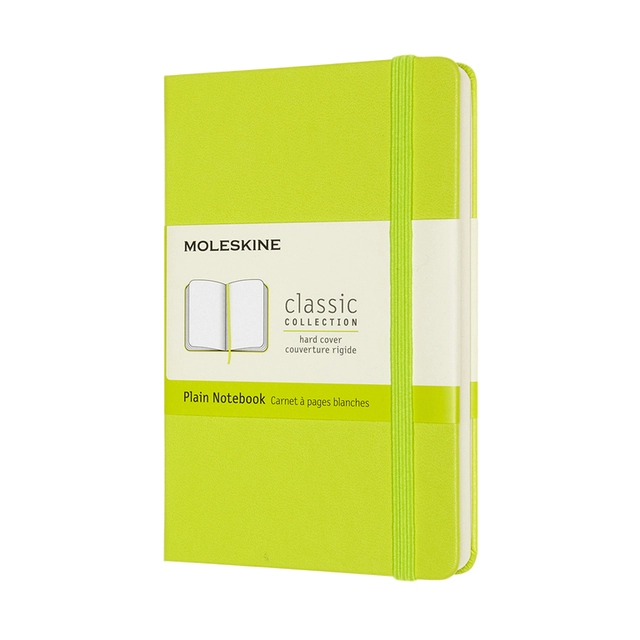 Een Notitieboek Moleskine pocket 90x140mm blanco hard cover lemon green koop je bij VHK Kantoorartikelen