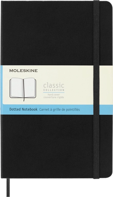 Een Notitieboek Moleskine large 130x210mm dots hard cover zwart koop je bij VHK Kantoorartikelen