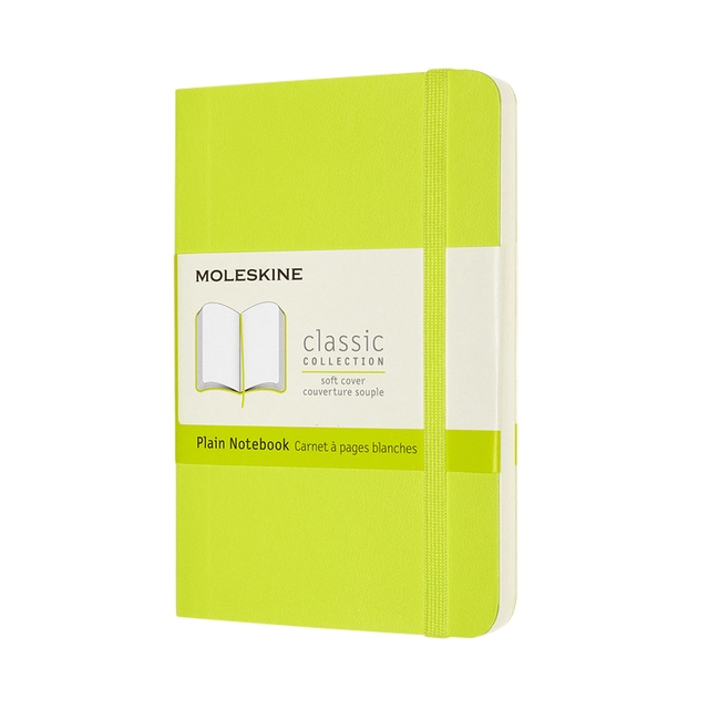 Een Notitieboek Moleskine pocket 90x140mm blanco soft cover lemon green koop je bij VHK Kantoorartikelen