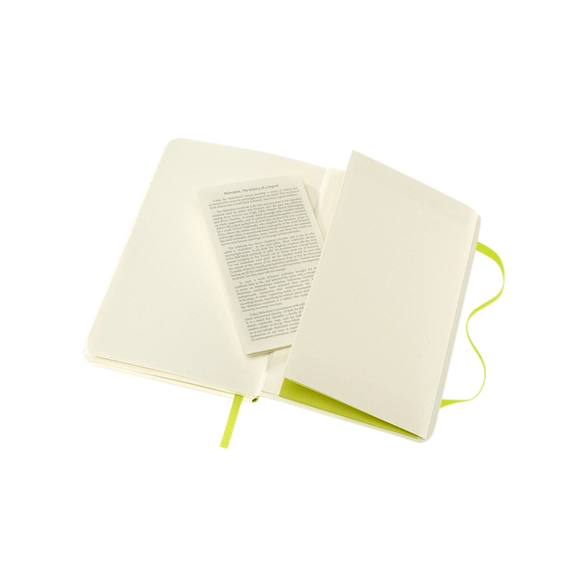 Een Notitieboek Moleskine pocket 90x140mm blanco soft cover lemon green koop je bij VHK Kantoorartikelen