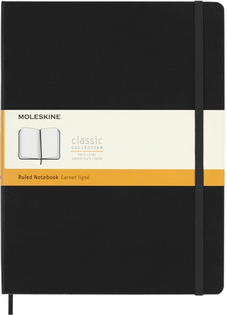 Een Notitieboek Moleskine XL 190x250mm lijn hard cover zwart koop je bij Hoekmankantoorartikelen.nl