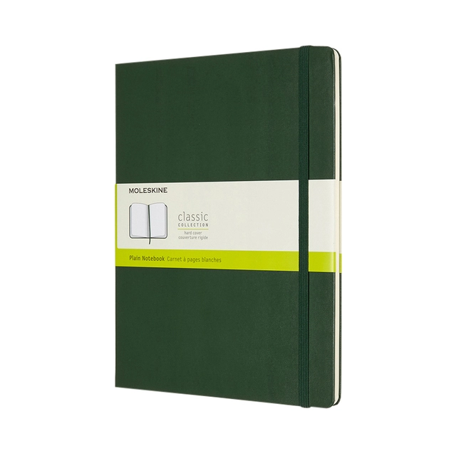 Een Notitieboek Moleskine XL 190x250mm blanco hard cover myrtle green koop je bij VHK Kantoorartikelen